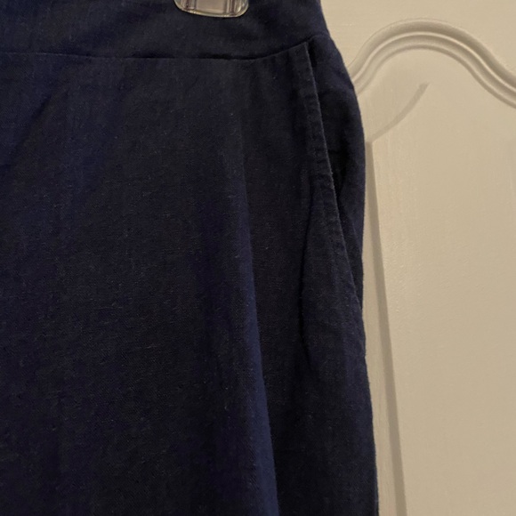 Linen blend Navy Blue Pants - Picture 4 of 6